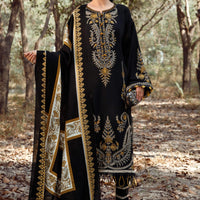 MARIA.B-3PC KHADDAR EMBROIDERED SHIRT WITH COURTRAI PRINTED SHAWL & TROUSER  - 14157