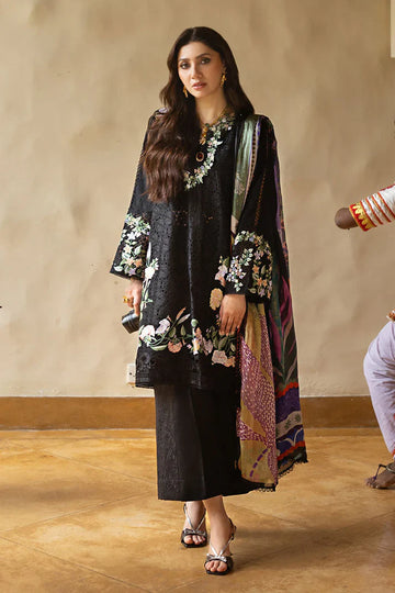 MUSHQ-3PC LAWN EMBROIDERED SHIRT WITH MONARK PRINT DUAPATTA AND TROUSER-BIC-3719
