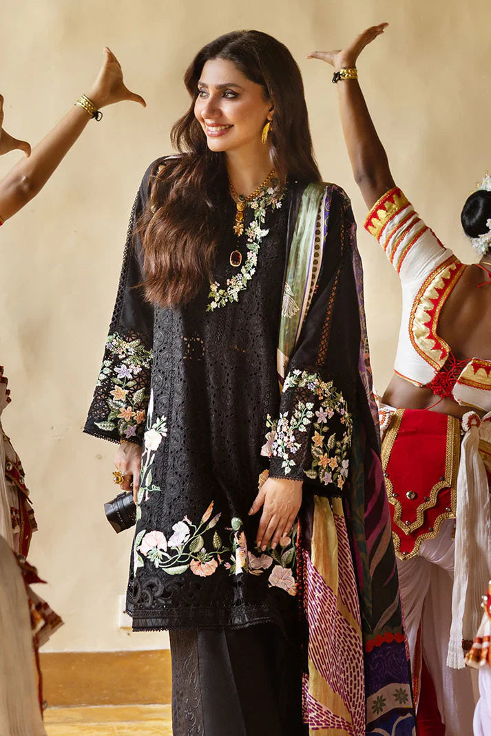 MUSHQ-3PC LAWN EMBROIDERED SHIRT WITH MONARK PRINT DUAPATTA AND TROUSER-BIC-3719