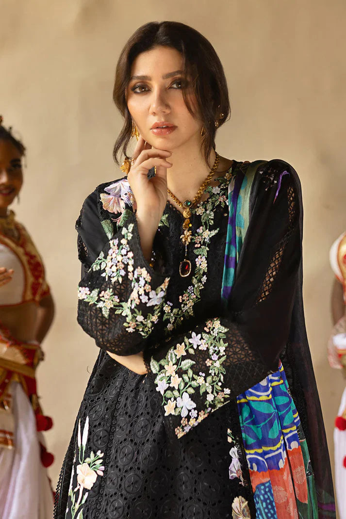 MUSHQ-3PC LAWN EMBROIDERED SHIRT WITH MONARK PRINT DUAPATTA AND TROUSER-BIC-3719