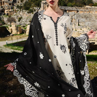 IMAGE-3PC LAWN EMBROIDERED SHIRT WITH CHIFFON EMBROIDERED DUPATTA AND EMB TROUSER-BIC-3714