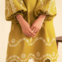 BATIK-2PC DHANAK EMBROIDRED SHIRT WITH DHANAK EMBROIDRED SLEEVES-122