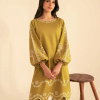 BATIK-2PC DHANAK EMBROIDRED SHIRT WITH DHANAK EMBROIDRED SLEEVES-122