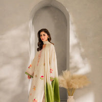 MIRANA - 3PC DHANAK EMBROIDERED SHIRT WITH BAMBER CHIFFON DUPATTA AND TROUSER-14289