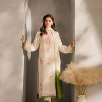 MIRANA - 3PC DHANAK EMBROIDERED SHIRT WITH BAMBER CHIFFON DUPATTA AND TROUSER-14289