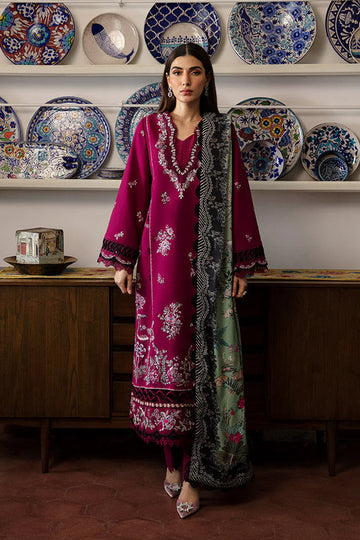 REPUBLIC-3PC DHANAK SEQUENCE EMBROIDERED SHIRT WITH COURTRAI PRINTED SHAWL & DHANAK TOUSER-4209