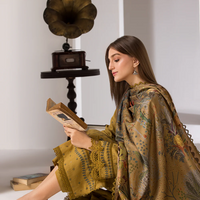 SOBIA NAZIR- 3PC UNSTITCHED LAWN EMBROIDERED SHIRT WITH MONARK PRINT DUPATTA AND TROUSER-3570