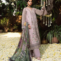 SAPPHIRE-3PC UNSTITCHED DHANAK EMBROIDERED SHIRT WITH COURTRAI WOOL PRINTED SHAWL AND EMB TROUSER-14100