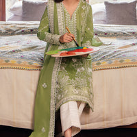 ZAHA 3 Piece Embroidered Lawn Shirt with Embroidered Lawn Dupatta - ZL 2525