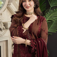 ASIM JOFA-3PC Dhanak EMBROIDERED SHIRT WITH Dhanak EMBROIDERED Shawl AND Dhanak TROUSER - 14056