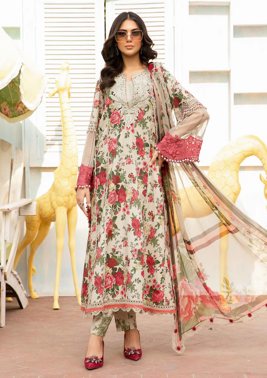 MARIA.B-3 Pcs Digital Printed Embroidered Lawn MB 425