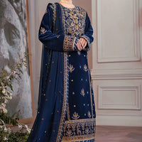 ASIM JOFA - 3PC UNSTITCHED VELVET EMBROIDERED SHIRT WITH CHIFFON EMBROIDERED DUPATTA & TROUSER-14311