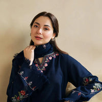 ZARA SHAH JAHAN-3PC UNSTITCHED DHANAK EMBROIDERED SHIRT WITH DHANAK EMBROIDERED SHAWL AND EMB TROUSER-4221