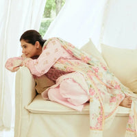 Coco - Dhanak 3PC Unstitched Embroidered Shirt with Digital Printed Wool Shawl-13193