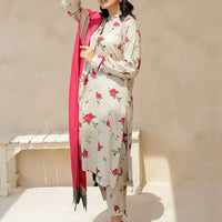 BAROUQE - 3PC UNSTITCHED KARANDI PRINTED SHIRT WITH KARANDI PRINTED DUPATTA AND TROUSER-12575
