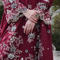 IMAGE-3PC DHANAK EMBROIDERED SHIRT WITH CHIFFON EMBROIDERED DUPATTA AND EMB TROUSER - 14113