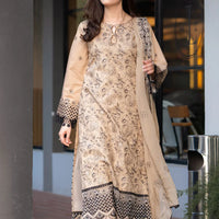 SAPPHIRE-3PC DHANAK EMBROIDERED SHIRT WITH CHIFFON EMBROIDERED DUPATTA AND TROUSER-14035