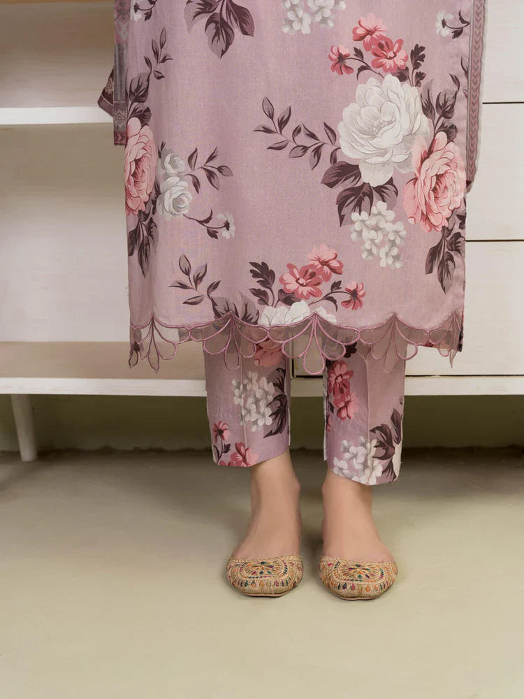 BAROQUE - 3PC USTITCHED KARANDI PRINTED SHIRT WITH KARANDI PRINTED DUPATTA AND TROUSER-BIC-12581