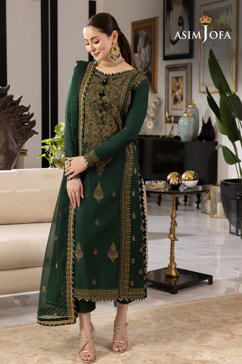 Asim Jofa Dhanak 3PC Unstitched Embroidered With Chiffon Embroidered Dupatta - 4139