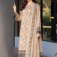 SAPPHIRE-3PC DHANAK EMBROIDERED SHIRT WITH CHIFFON EMBROIDERED DUPATTA AND TROUSER-14035