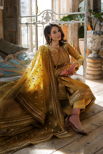 SOBIA NAZIR - 3PC UNSTITCHED LAWN HEAVY EMBROIDERED SHIRT WITH ORGANZA EMBROIDERED DUPATTA - 2704-Y