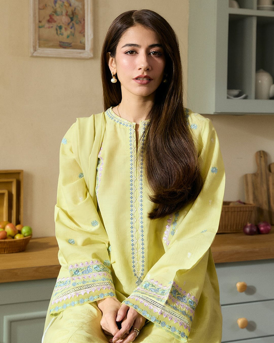 Zara Shahjahan 3PC LAWN EMBROIDERED SHIRT WITH Embroidered Dupatta - NS 0221